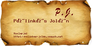 Pálinkás Jolán névjegykártya